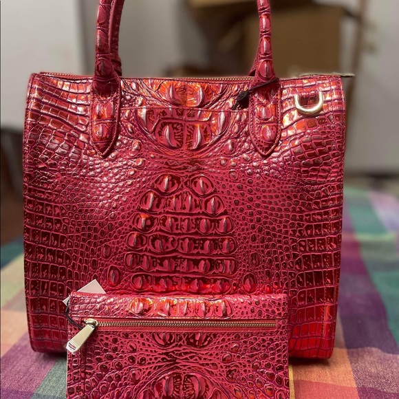Brahmin Caroline Red Dragon and matching wallet